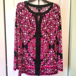 INC pink and black tunic